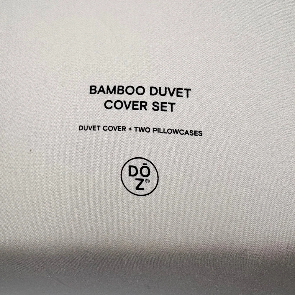 DOZ Sijo King/Cal King Bamboo Duvet Cover 2 Shams Sand Organic Luxury Sateen New
